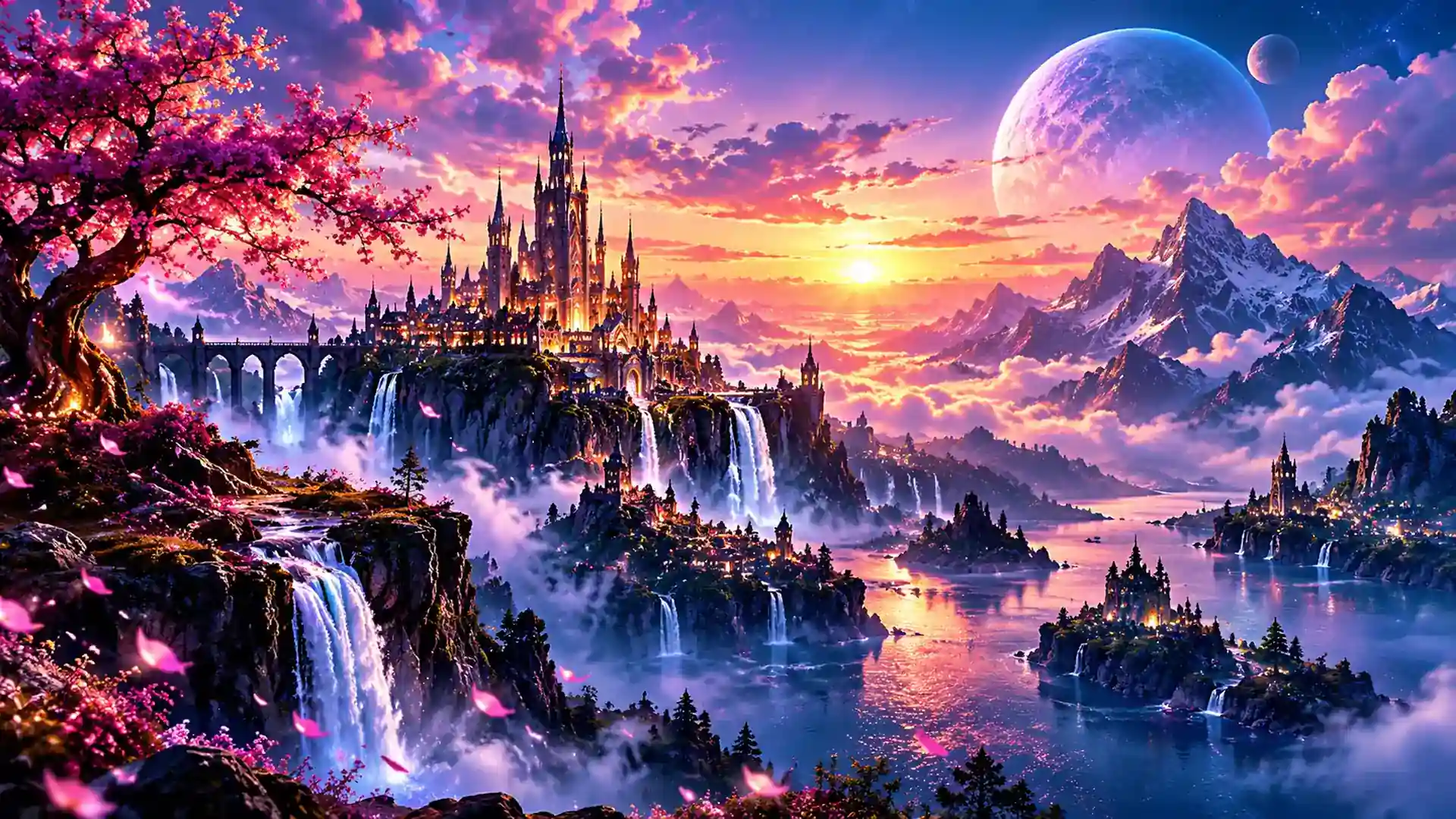 AI fantasy landscape with castle