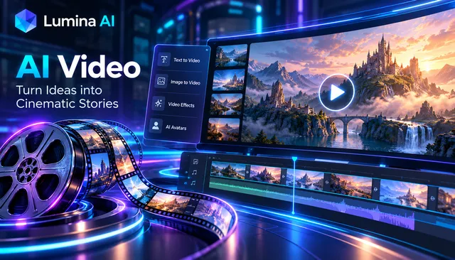 Lumina AI Video interface with cinematic tools